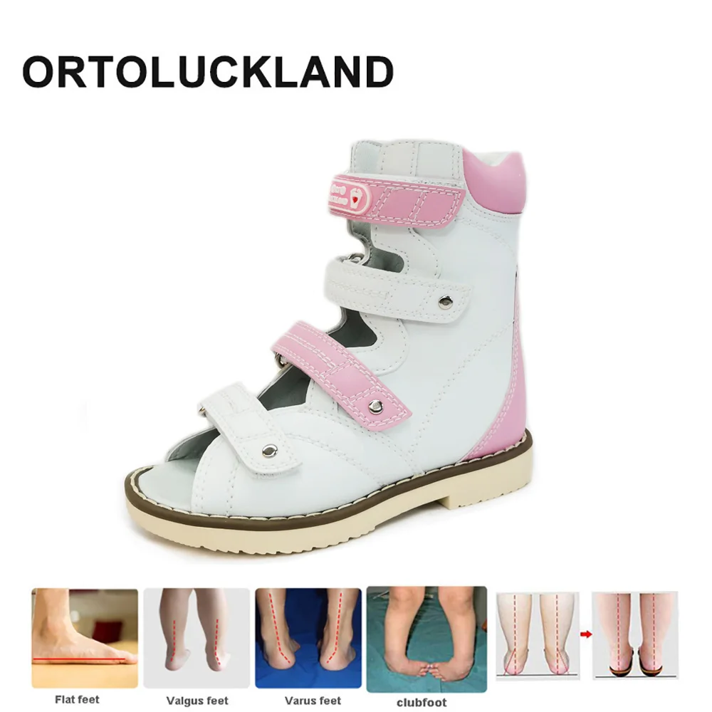 

Ortoluckland Toddler Girls Sandals Summer Children White Orthopedic Clubfoot Shoes Baby Boys Stylish New Black Flats Size22 39