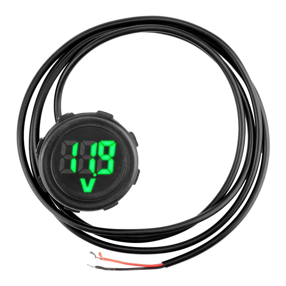 LED Digital Display Voltage Meters Circular 2-wire Voltmeter DC 4-100V DC Voltmeter Head Display Reverse Connection Protection