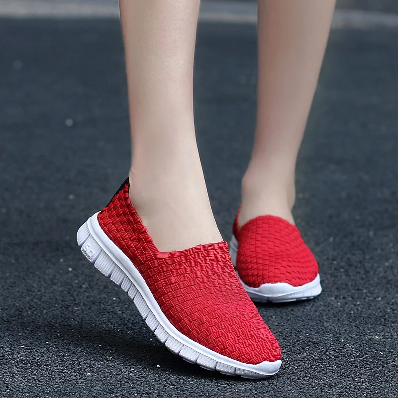 Summer Men Sneakers Handmade Woven Breathable Loafers Slip on Casual Flats Unisex Comfortable Light Tenis Zapatos Hombre 35-44