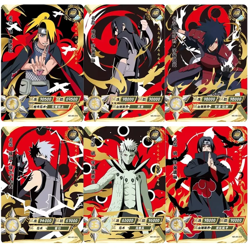 KAYOU Naruto Card AR Series NO.001~024 Anime Cartoon Character Collection Card Children's Desk Game Board Toy Uzumaki Hinata