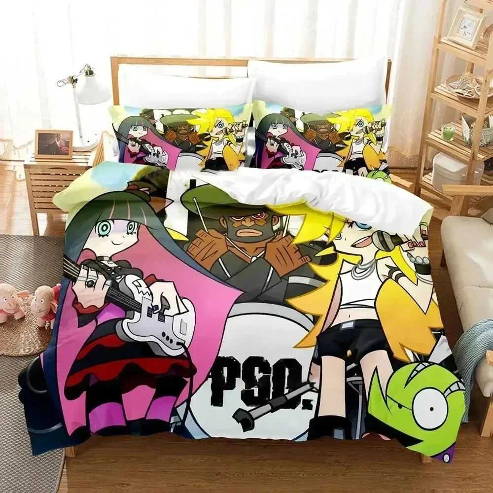 

Anime Panty & Stocking with Garterbelt Bedding Set Boys Girls Twin Queen Size Duvetcover Pillowcase Bed Kids Adult Home Textiles