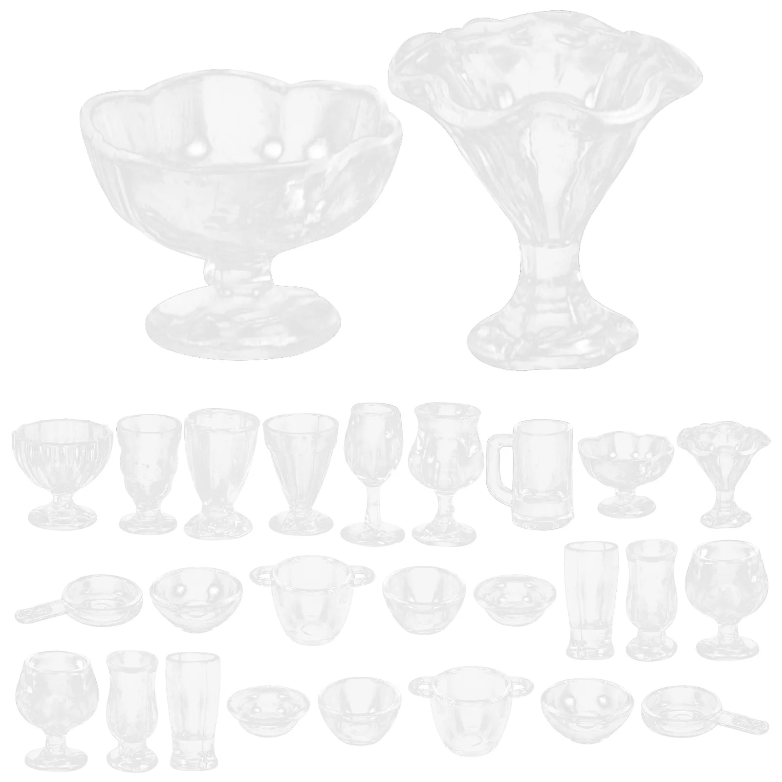 

1 Set Miniature Dessert Cup Set House Decor Kitchen Prop Elegant Mini Tableware Fine Workmanship Tiny House Accessories Kids