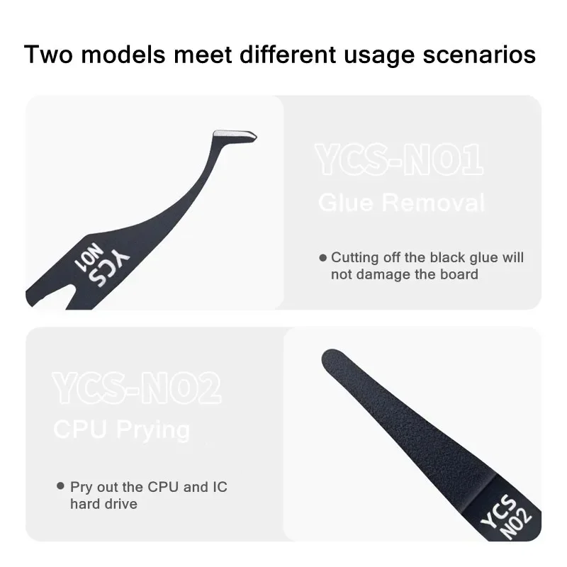 YCS NO.1 NO.2 Mobile Phone Repair CPU Pry Knife Pad Motherboard Chip Hard Disk Adhesive Removal Blade BGA Repair Tool