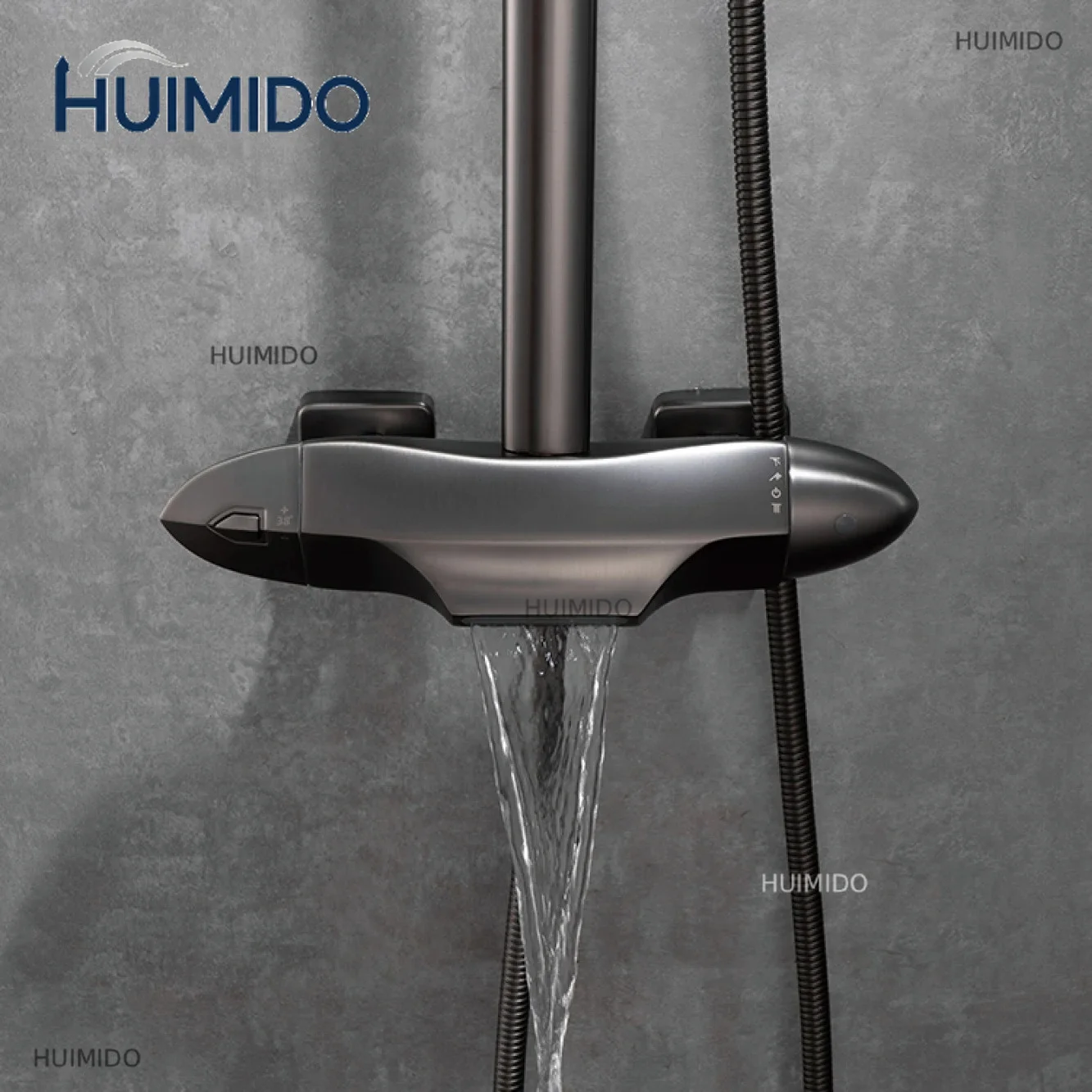 Brass Shower System with Simple Design, Constant Temperature, Cold and Hot Dual Control 3-Function Shower Faucet
