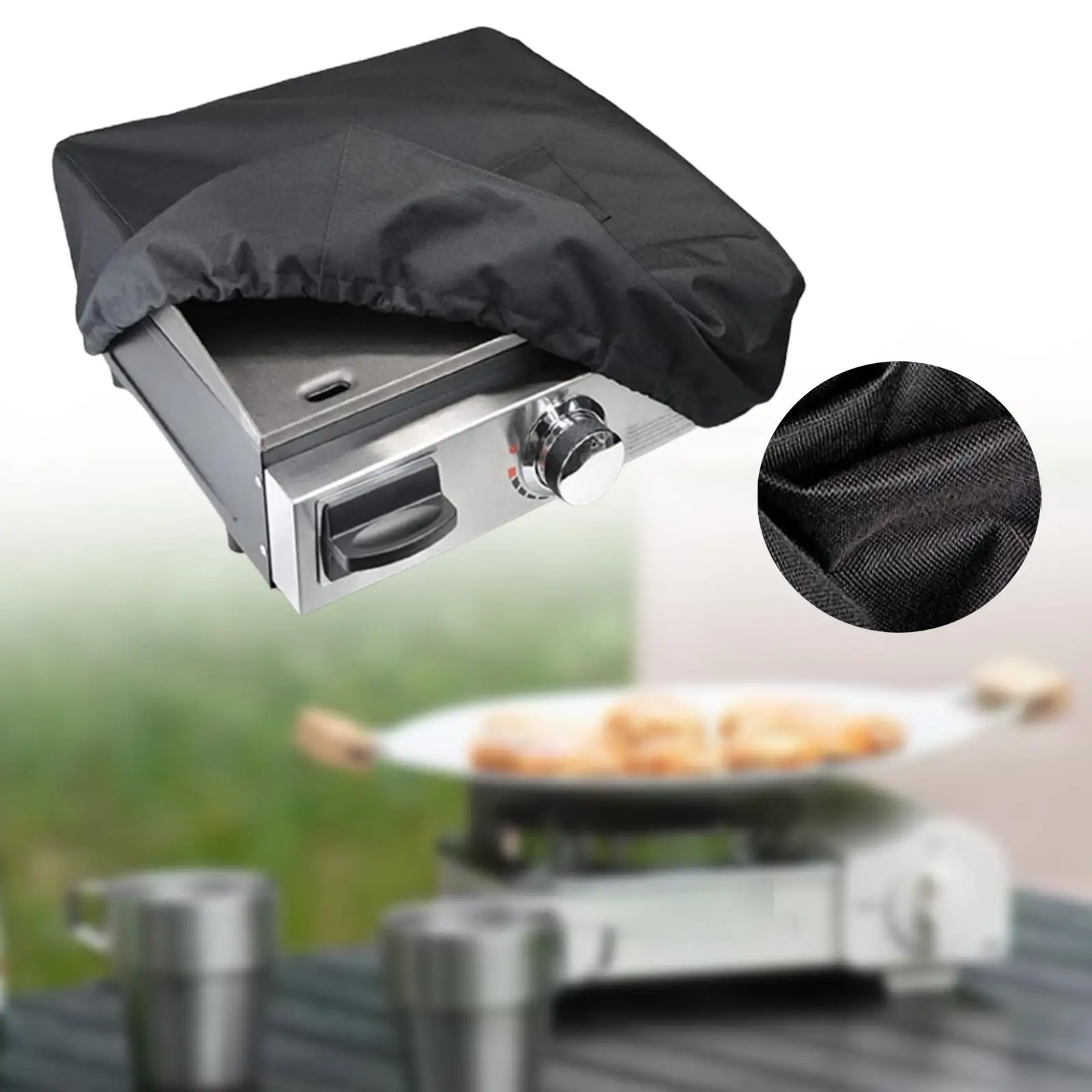 Table Top Grill Cover Heavy Duty Portable Elastic Strap Design Dustproof Water Resistant for 17\