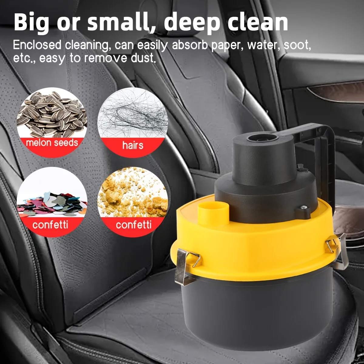 Multifunctional Vacuum Cleaner Dry/Wet DC 12V 60W High Power Car Portable Car Vacuum Cleaner Universal Cleaning Appliance