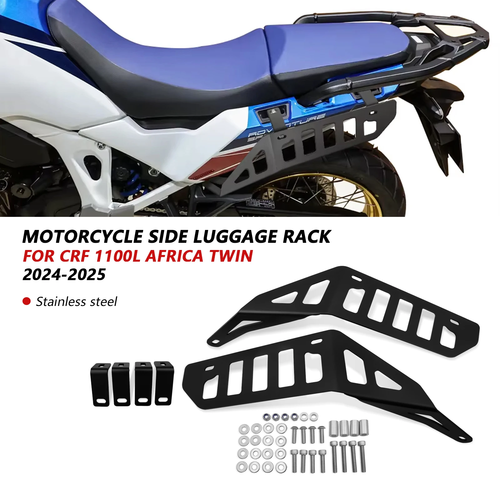 

Side Luggage Racks Motorcycle Saddlebag Support Pannier Racks Side Carrier Accessories For Honda CRF 1100L Africa Twin 2024-2025
