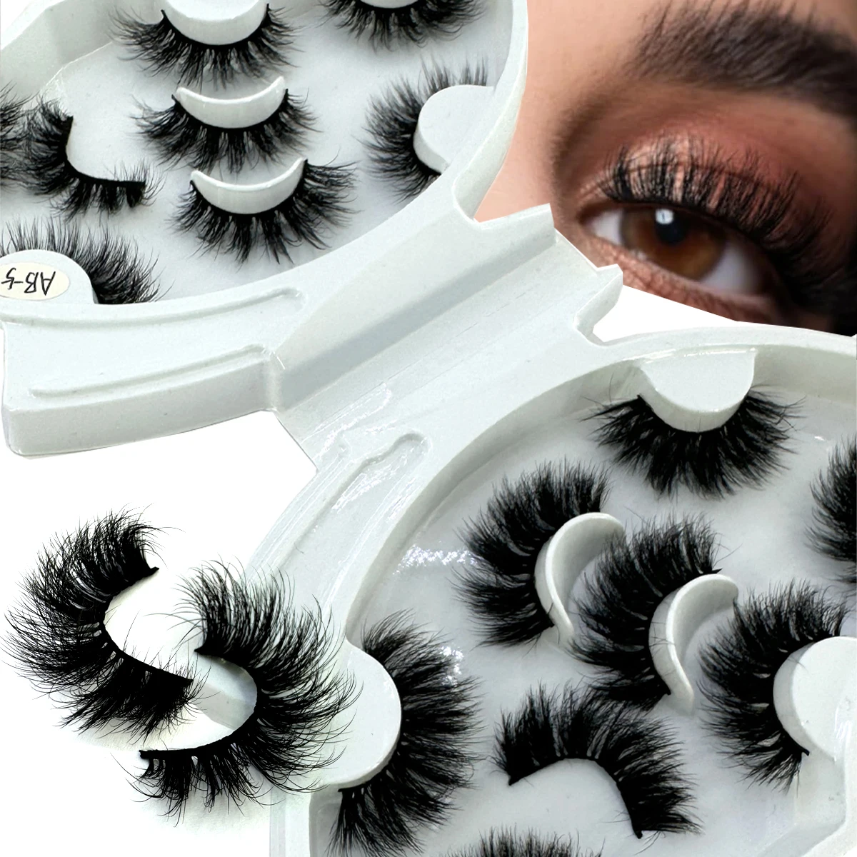 8 pairs of 3D artificial mink natural eyelashes handmade fluffy dramatic wise eyelashes long makeup eyelashes