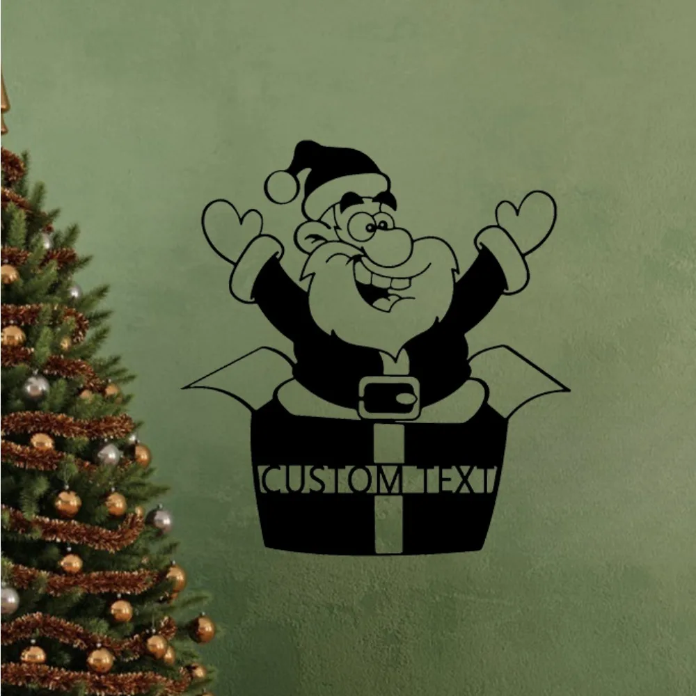 

Ideal Christmas Present for Home Outdoor Decor: Festive Customizable Santa Metal Sign Personalized for Door Living Room