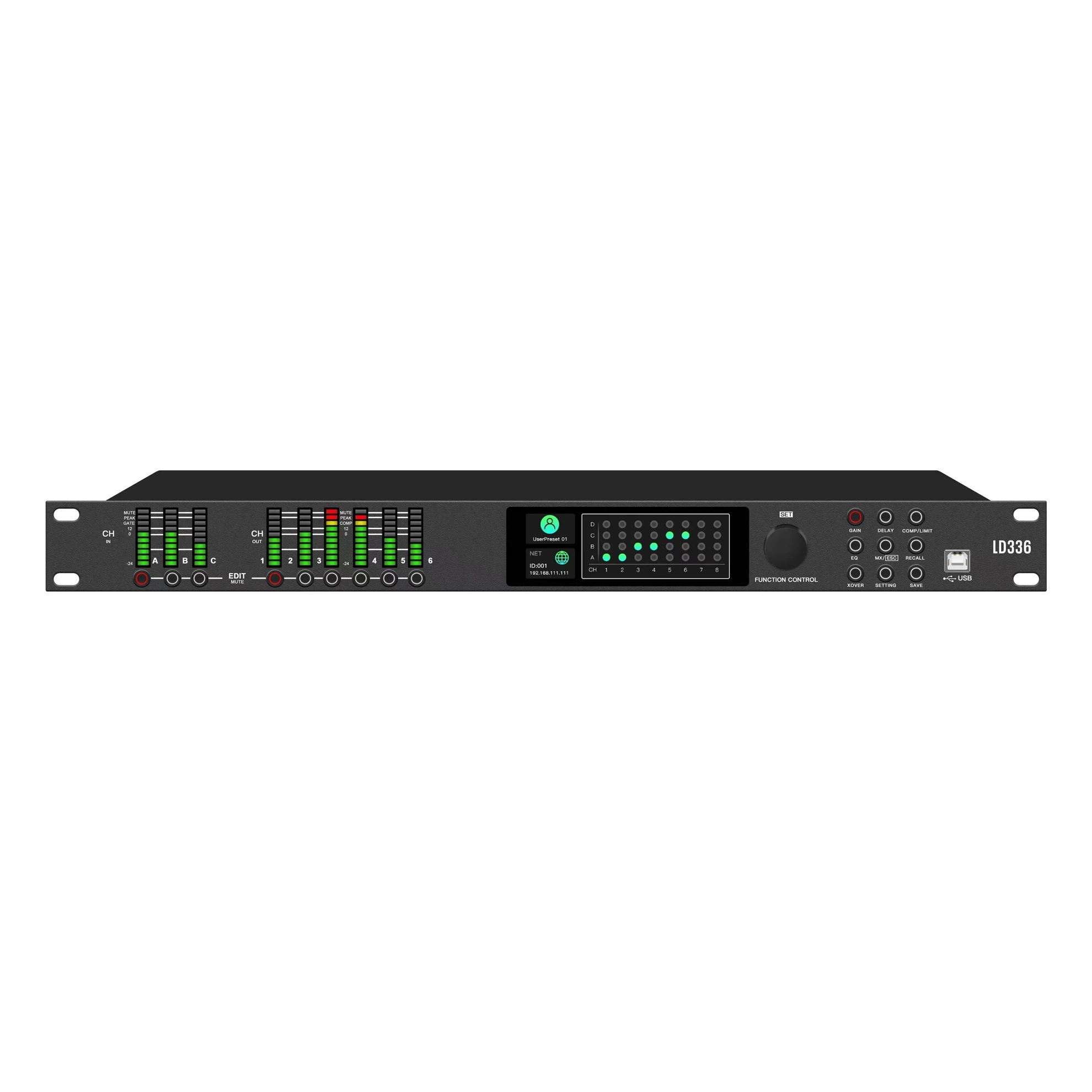 Professional LD448 Processor Dj Sound System Digital Speaker Management DSP Crossover Audio Processor