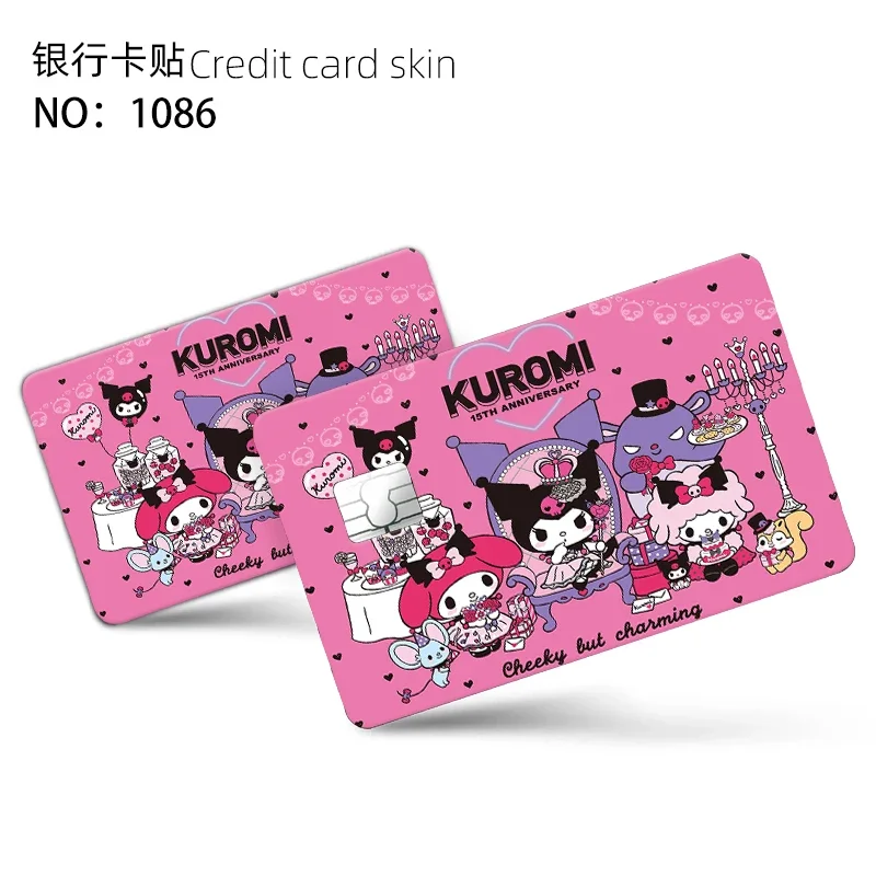 Various Sanrio Anime Bank Credit Cards Bus Pass Stickers Cool Decoration Waterproof and Scratch Resistant Stickers Toys Gifts