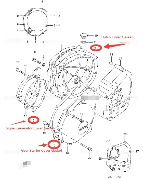 Motorcycle Engine Signal Generator Clutch Cover Gasket For Suzuki Katana 600 GSX750F GSX600F GSX 750 F 88-06 GSXR1100