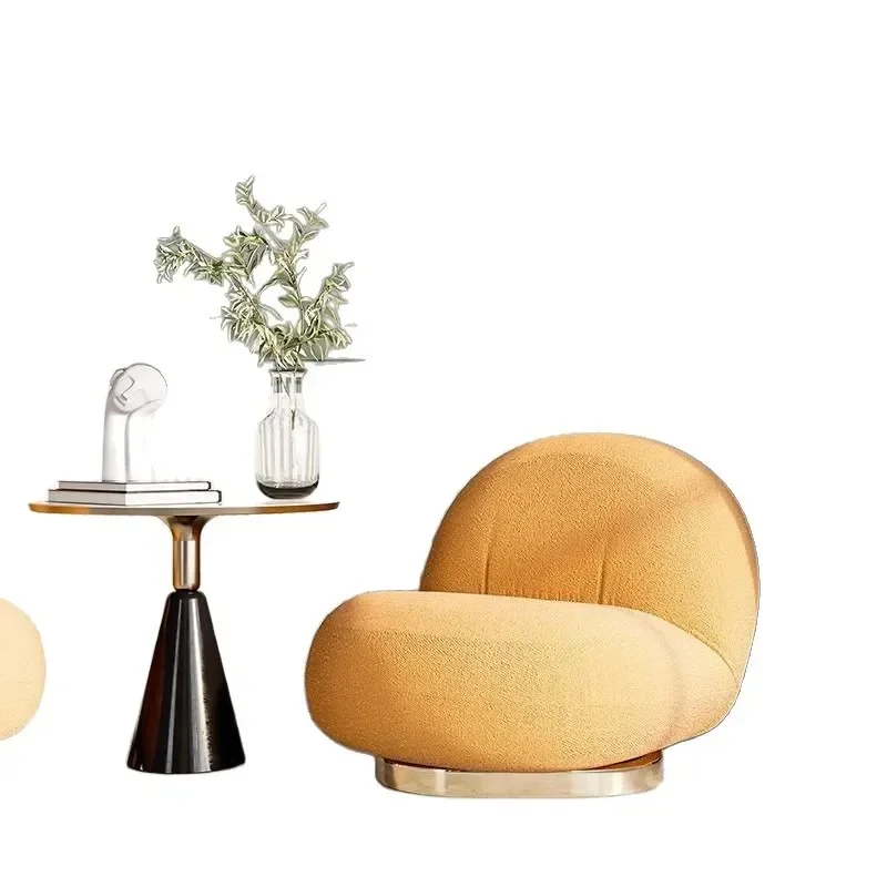 

Nordic style lamb wool lazy sofa, light luxury, living room bedroom Internet celebrity balcony leisure table and chairs