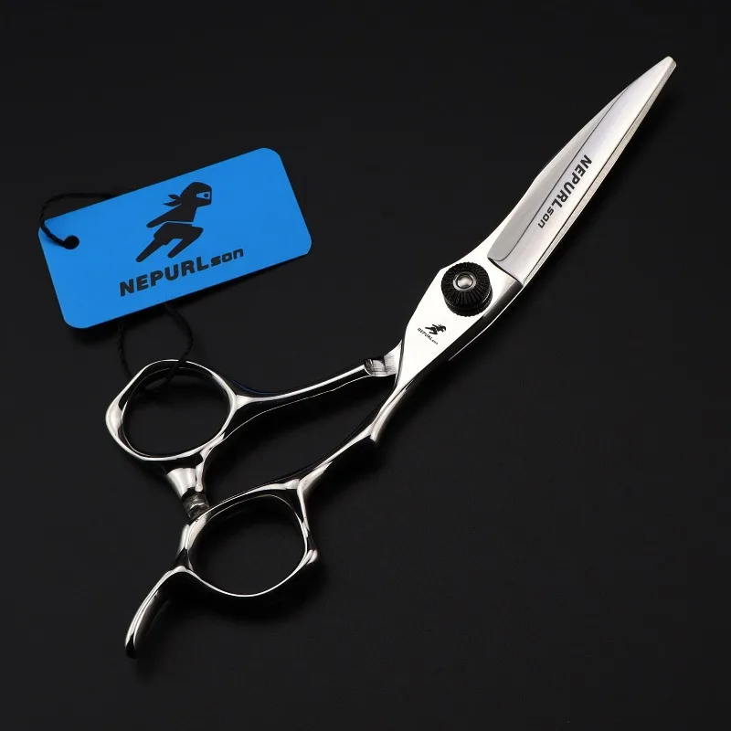 NEPURLson 6.0-inch black high-screw hair scissors for straight cutting, flat cutting, sharp comfortable, work great