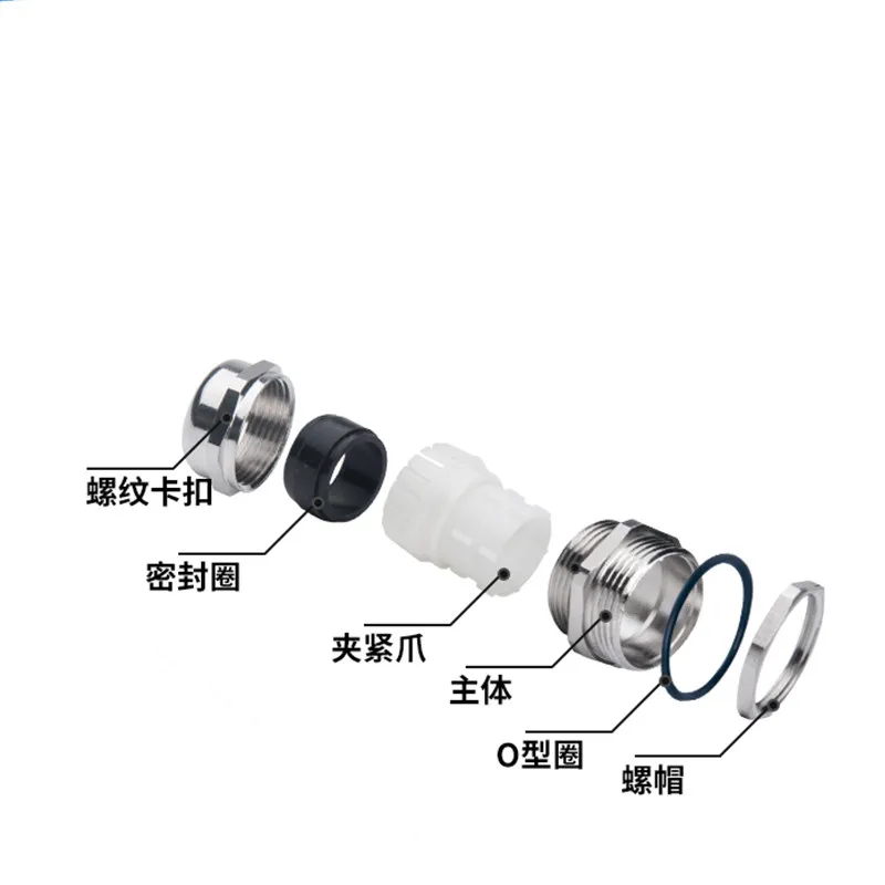 1 Pcs PG29 PG36 PG42 PG48 IP68 Waterproof Metal Cable Gland Connector Copper nickel plating Cable Connector