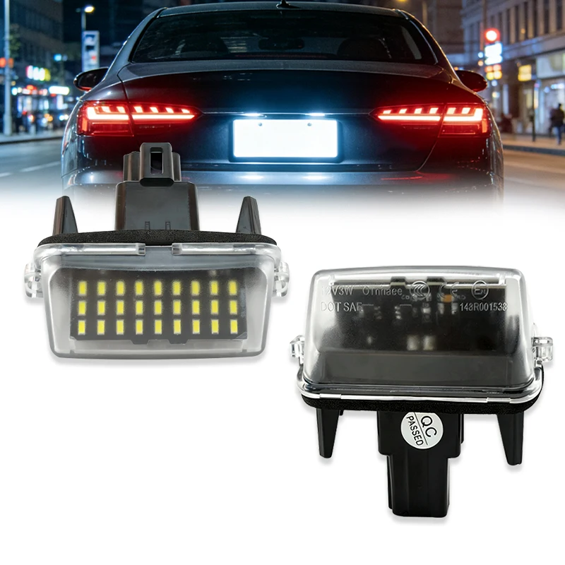 12V LED Number Plate Lamp For Toyota Yaris Camry Corolla Prius C Verso Ractis White License Plate Light Assembly