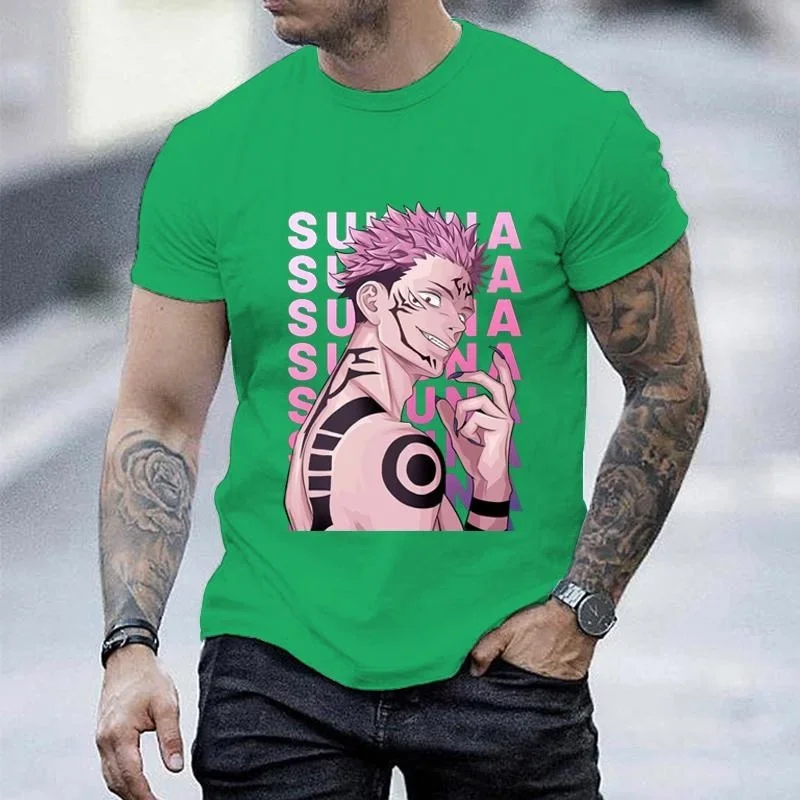 Anime T Shirt Cool Ryomen Sukuna Graphic Printed T-shirt Men Fashion Personality Loose Tees