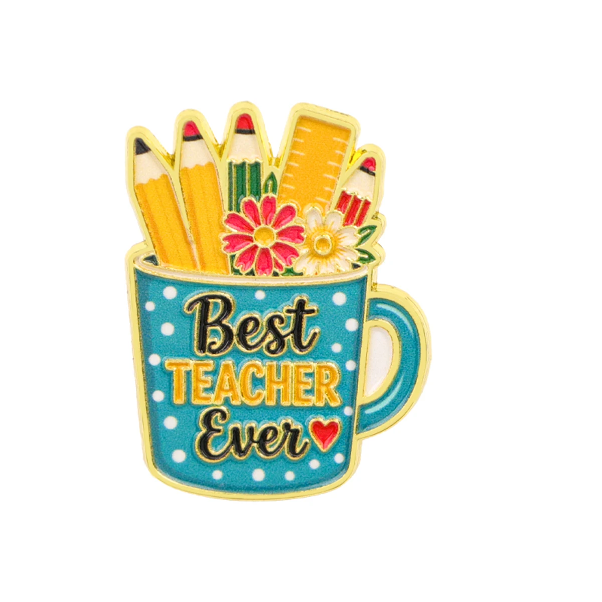 Apple Flowers Enamel Pin Teachers Brooch Lapel Pins Badge on Backpack Clothing Accessories Fashion Jewelry Teacher Gifts