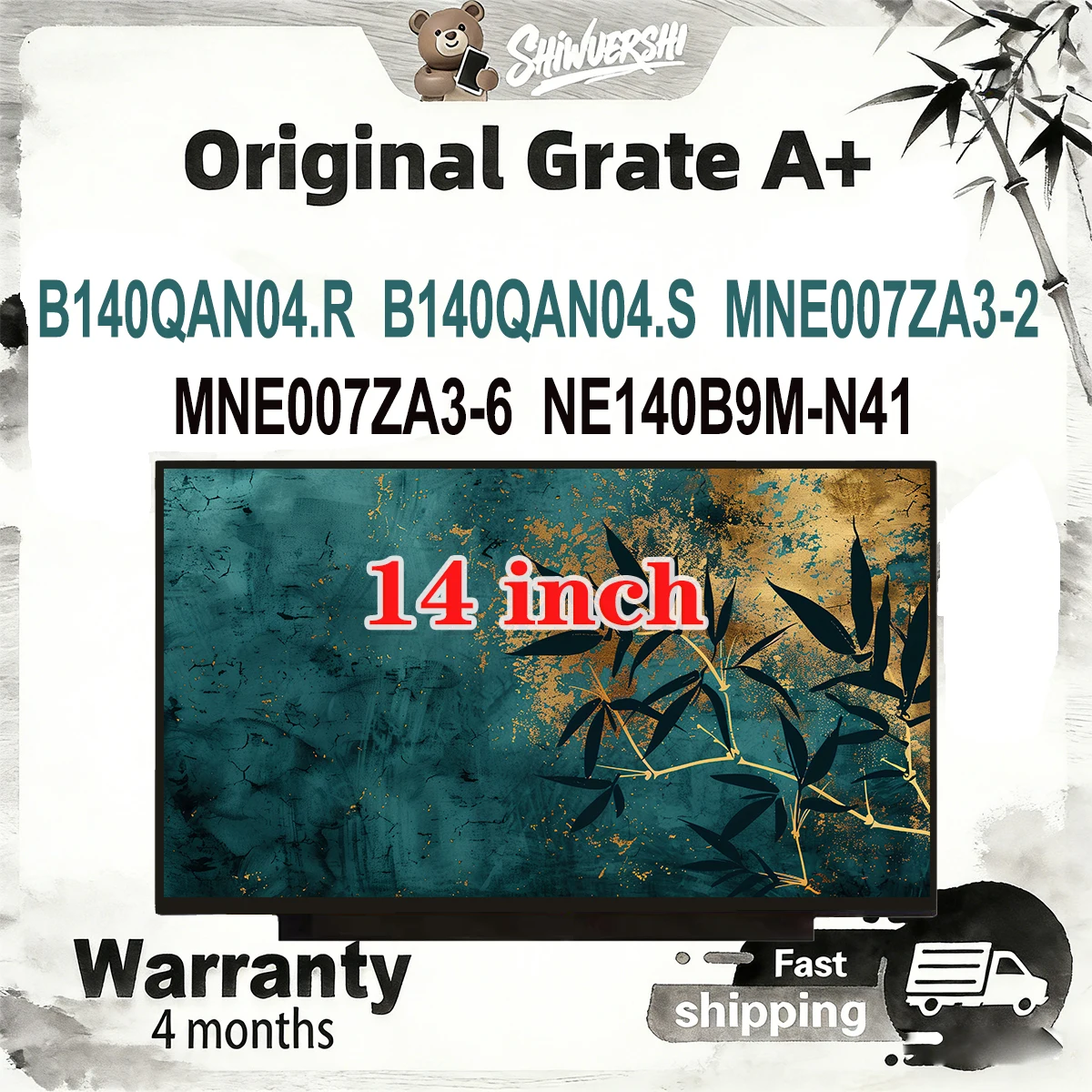 

Оригинальный новый A + 14-дюймовый тонкий ЖК-экран для ноутбука B140QAN04.R B140QAN04.S MNE007ZA3 2 MNE007ZA3 6 NE140B9M N41