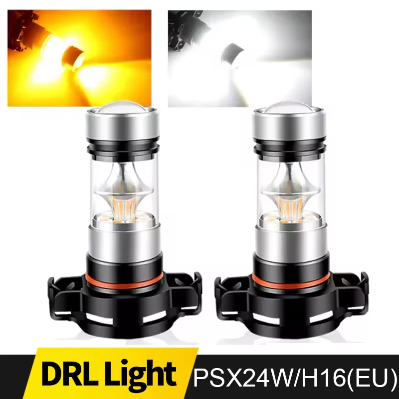 2PCS LED Nebel Licht PSX24W,2504,12276 5202 H16(EU),PS19W PS24W,5201 Weiß/Bernstein Front DRL Glühbirnen Lampen Auto Licht Zubehör