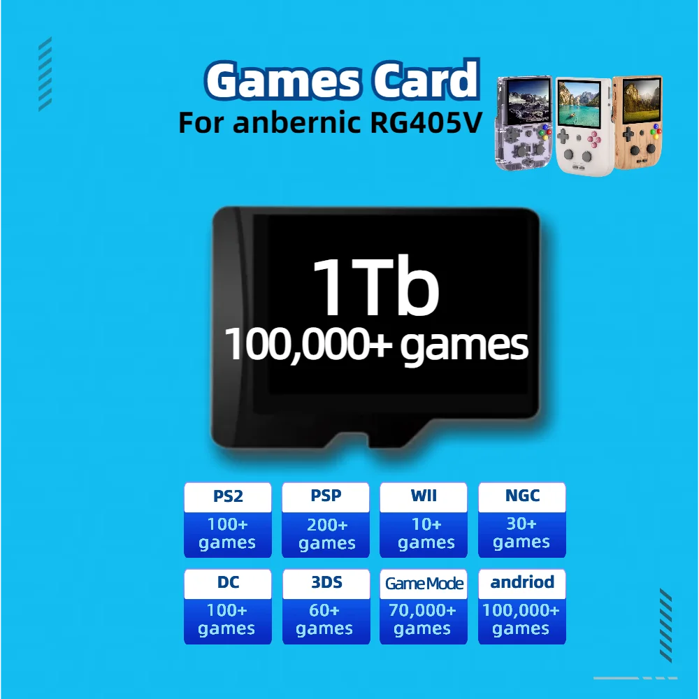 Imagem -03 - Anbernic Rg405v Game Card Handheld tf Memory Todos os Emuladores Jogos Pré-instalados Retro Clássico 1tb 512g 256g Ps2 Psp Portátil