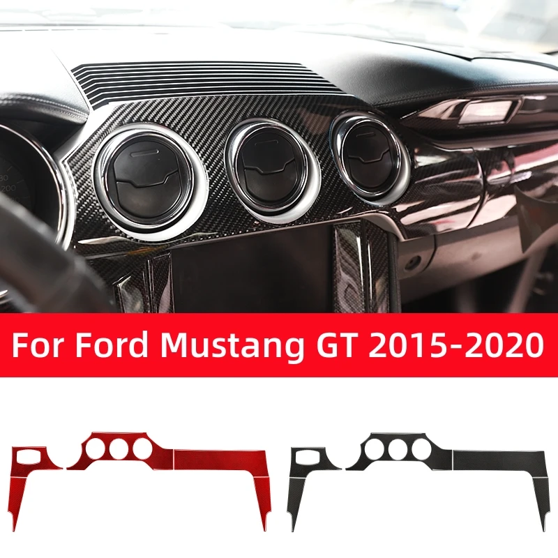 

For Ford Mustang GT 2015-2021 Accessories Carbon Fiber Interior Car Dashboard Panel Cover Trim Sticker Decal Decoration Frame X