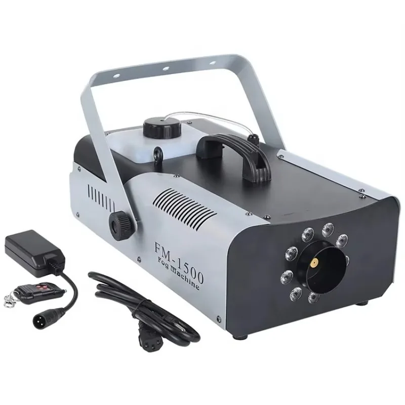 

1500W RGB 9 LED Fog Machine Wire Remote Control 3.5L Fluid Tank High Output 18000cfm For Party Halloween Stage Performances
