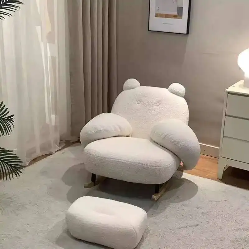 

Chairs White Relaxing Rocking Reading Living Room Aesthetic Modern Design Chairs Comfortable Poltrona Space Saving Furniture