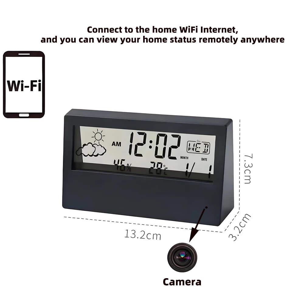 HD 4K Mini WiFi Clock Camera, Supports Mobile Detection, Remote Viewing, Circular Storage, Home Nanny Style WiFi Camera view 6