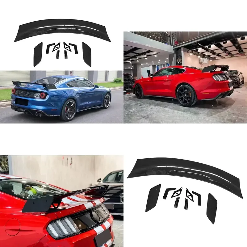 GT Style Real Carbon Fiber Rear Trunk Spoiler Big Wing for Ford Mustang GT500 GTR Performance