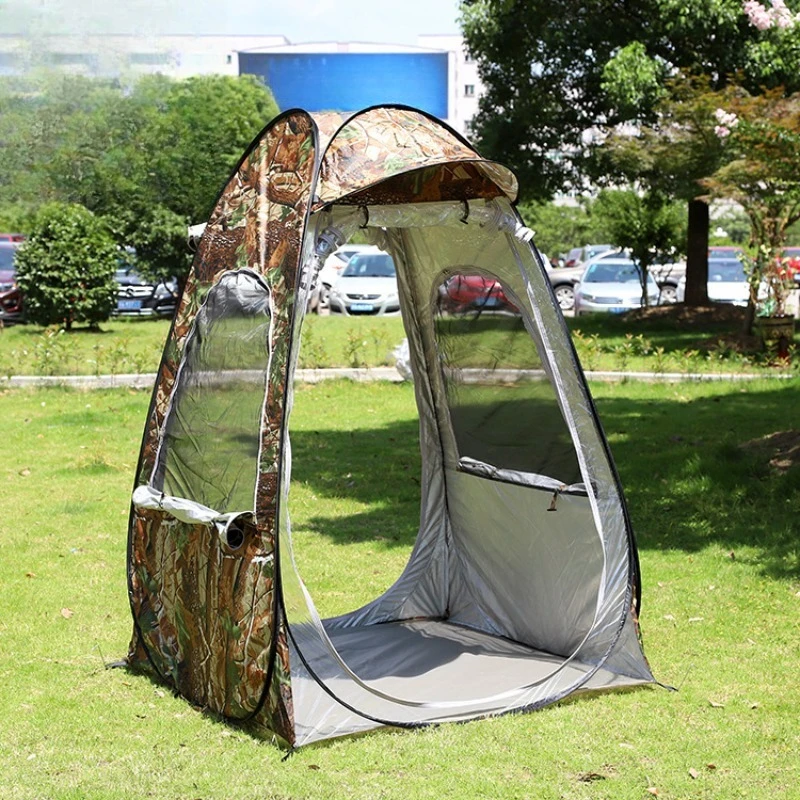 Portable Quick‑Open Single Person Fishing Tent Double‑Layer Rain‑Sun‑Mosquito Proof Shelter For Night Winter Raft Fishing