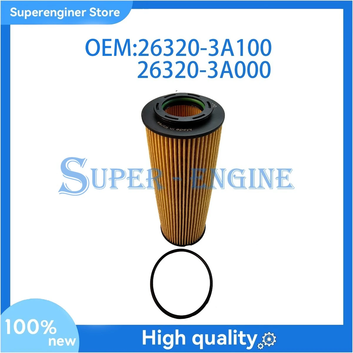 

1PCS 26320-3A100 26320-3A000 Auto Car Engine Oil Filter for Hyundai/Kia 263203A000 263203A100
