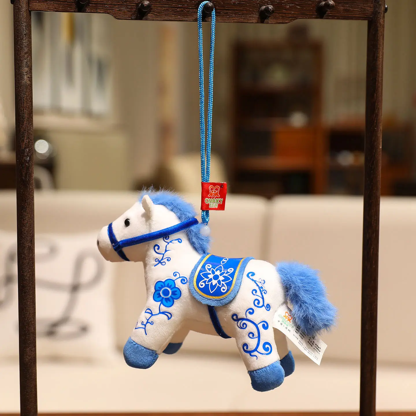 Portachiavi per coppia equestre vintage da 12 cm, set di bambole di peluche con cavalli e carrozza romantici per riempitivi di calze natalizie e ciondoli per borse