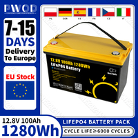 GokWh Lifepo4 Battery Pack 12V 100AH Build in 4S 100A BMS BT EU Stock 1280Wh Lithium Iron Phosphate Cell For RV Trolling Motors