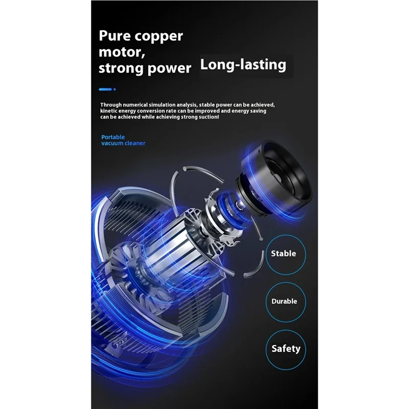 Car Vacuum Cleaner Rechargeable Wire High Power Dry And Wet Dual-Use Vacuum Cleaner Handheld Portable
