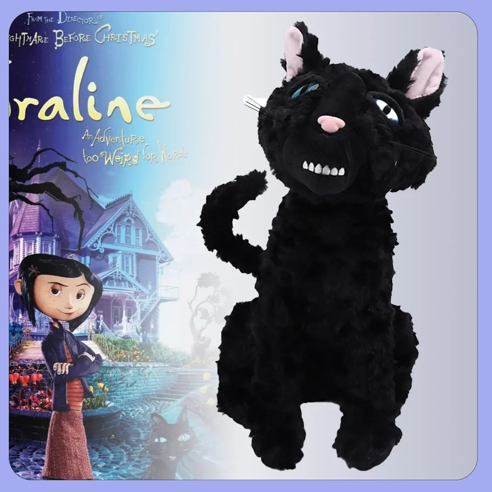 

35cm/13.78in Coraline Cat Plush Toys Black Cat Animal Doll Movie Stuffed Animals Toys for Children Birthday Gifts Home Decor