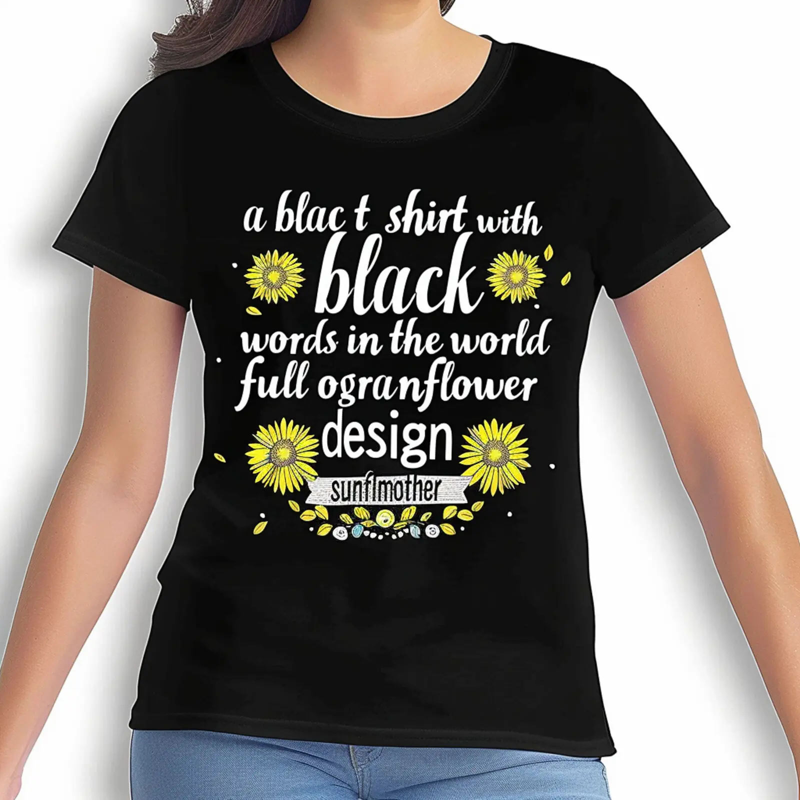 

Unique Black T Shirt: Embrace Your Individuality Sunflower Design