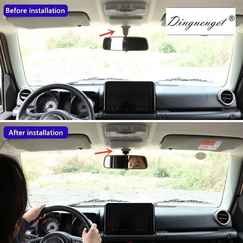 Car Interior Rearview Mirror Upward-Moving Bracket, Field of View Broadening Bracket, Suitable for Suzuki Jimny JB64/JB74
