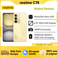 Global Version realme C75 Smartphone  MediaTek Helio G92 6.72'' 90Hz Display 6000mAh Battery 50MP Camera 45W Fast Charging IP69