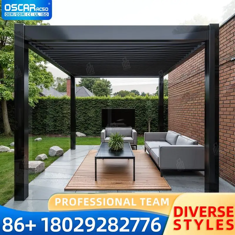 

Открытый выдвижной павильон на крыше из ПВХ для сада, патио, современное роскошное использование на заднем дворе, газон, пергола для двора