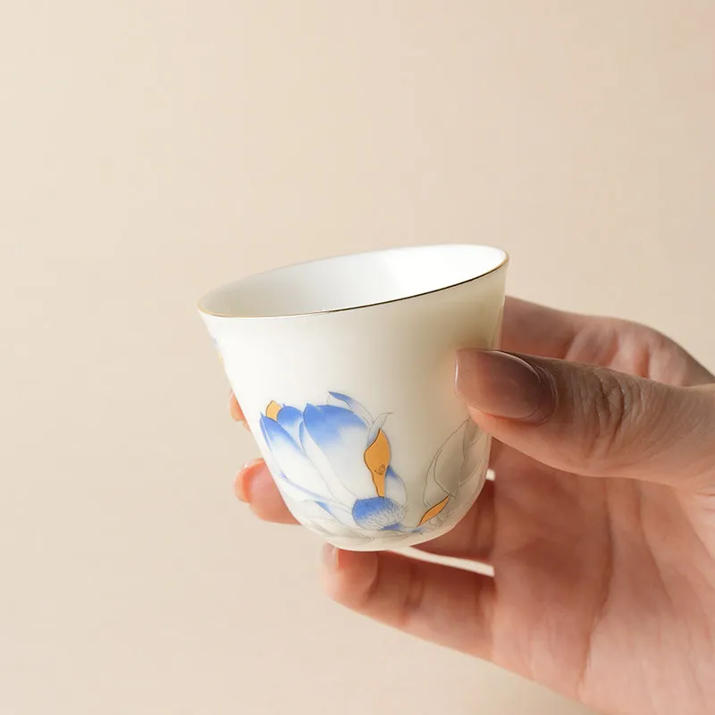 CX suet jade porcelain teacup ceramic cup creative small tea cup