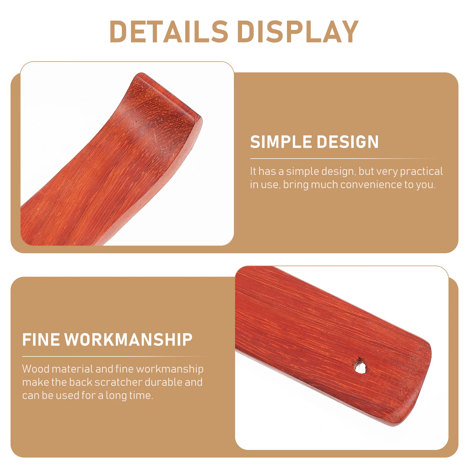 Arranhador traseiro de madeira suave, 2 peças, alça longa, ferramenta de alívio de coceira para corpo, ajuda portátil contra arranhões para idosos e mulheres grávidas