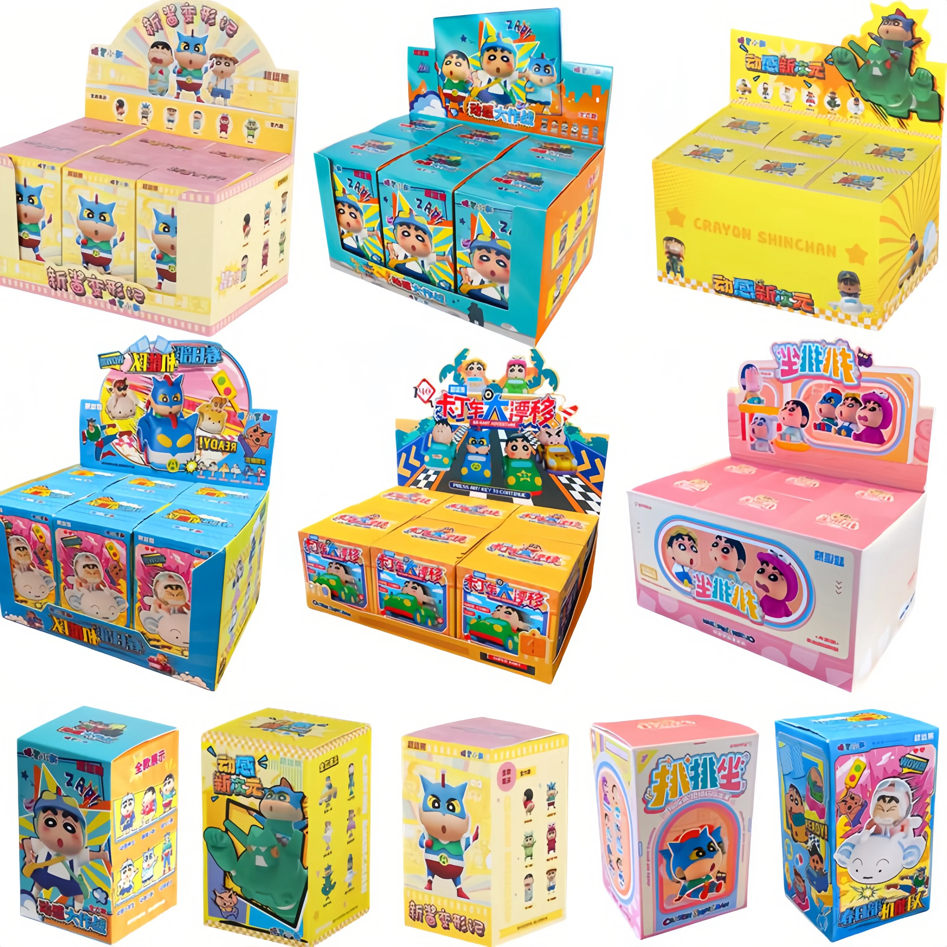

Kawaii Crayon Shin Chan Dynamic Battle Play Trendy Blind Box Cartoon Car Decoration Desktop Accessories Small Birthday Gifts