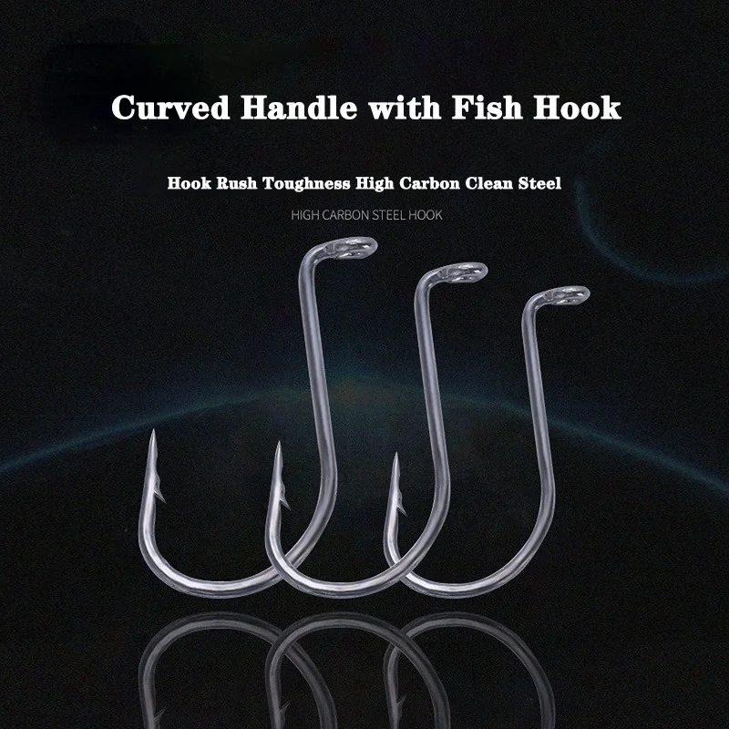 100PCS Big Hook for Sea Fishing Eyed Circle Saltwater Right Angle Trichiurus Haumela Hairtail ascesorios pesca 낚싯바늘 ловить рыбу