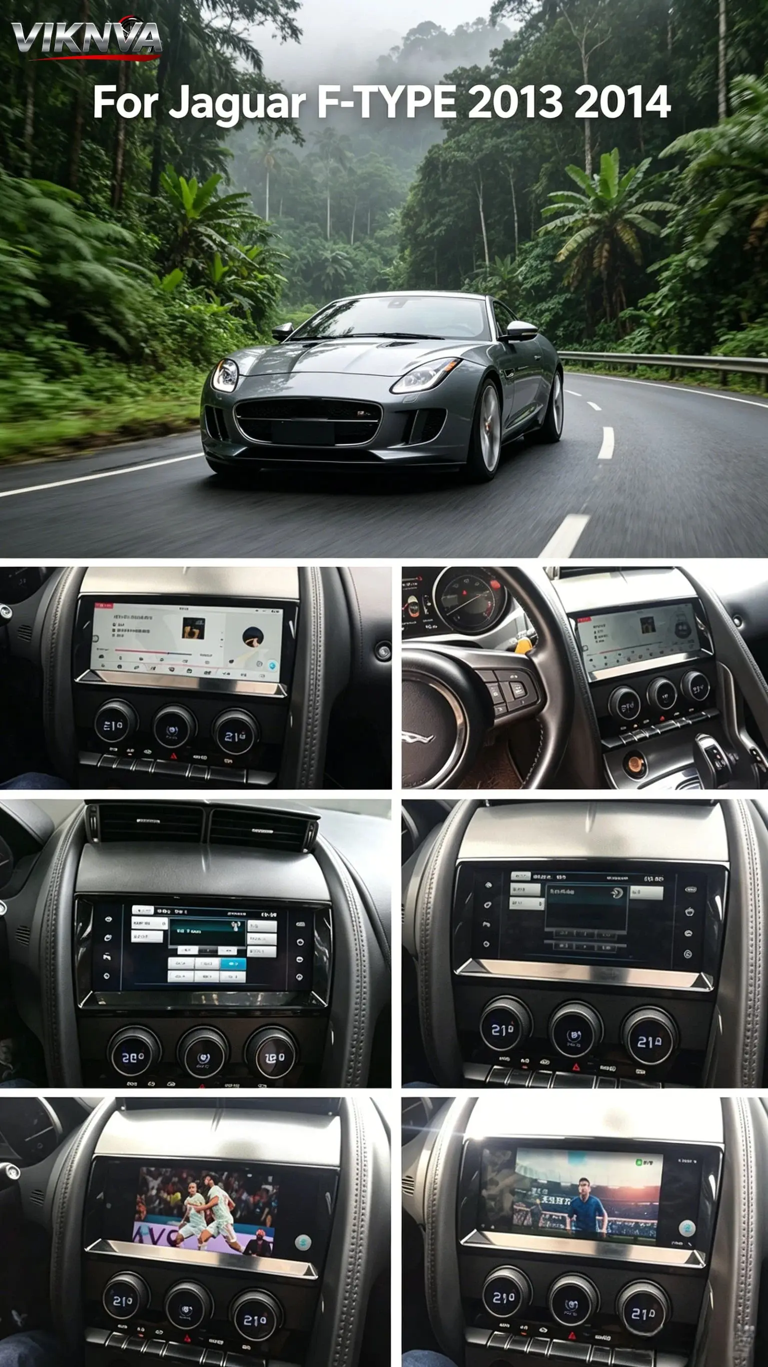 Radio para Auto de 10.25 Pulgadas para Jaguar F-type 2013-2015, Android 15, CarPlay Inalámbrico, Reproductor Multimedia de Video Estéreo, GPS, Navegación, Unidad Principal