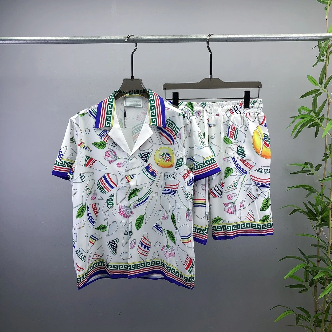 

Summer ex ort Sve irt plus orts Set Front And Ba Print Pattern Loose Fit Youthful Trend Cotton Polyester Blend