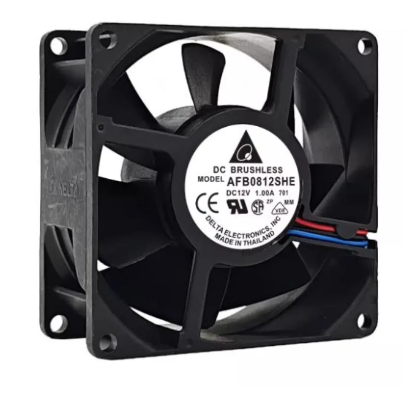 New Cooler Fan for Delta AFB0812SHE 8CM 12V 1.00A 8038 Chassis DC High Airflow Cooling Fan 80*80*38mm