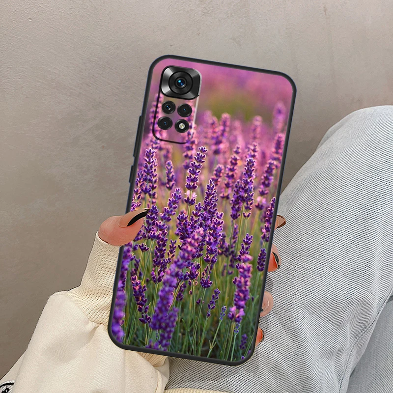 الخزامى الأرجواني الزهور ل Xiaomi Redmi ملاحظة 13 10 12 11 14 برو 11S 12S حالة غطاء ل Redmi 15 13C 12C 14C 10C 15C