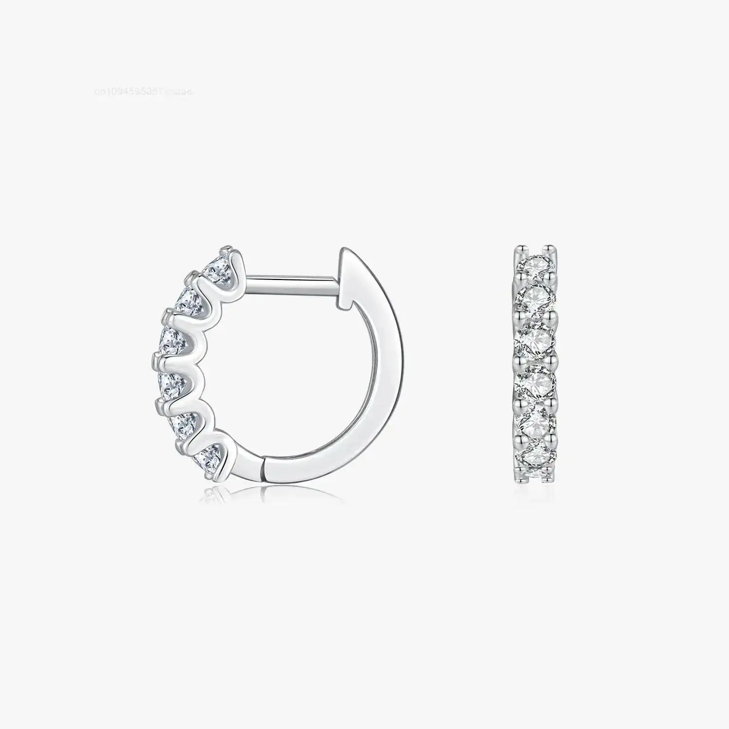 

D Color Moissanite Small Hoop Earrings 925 Sterling Silver Hollow Sparkling Ear Buckles for Women Wedding Fine Jewelry