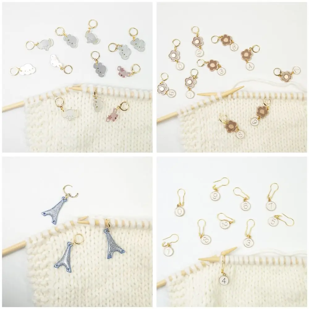 Sewing Supplies Metal Knitting Stitch Markers DIY Craft Marker Tools Pendants Knitting Crochet Stitch Marker Flower Locking Ring